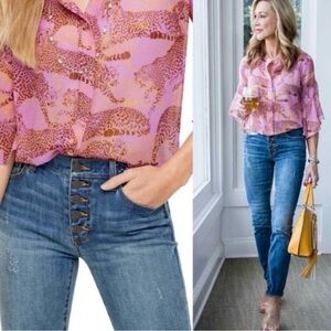 CAbi Classic Indigo Button Fly Skinny Jeans/Dream Weaver Wasitband